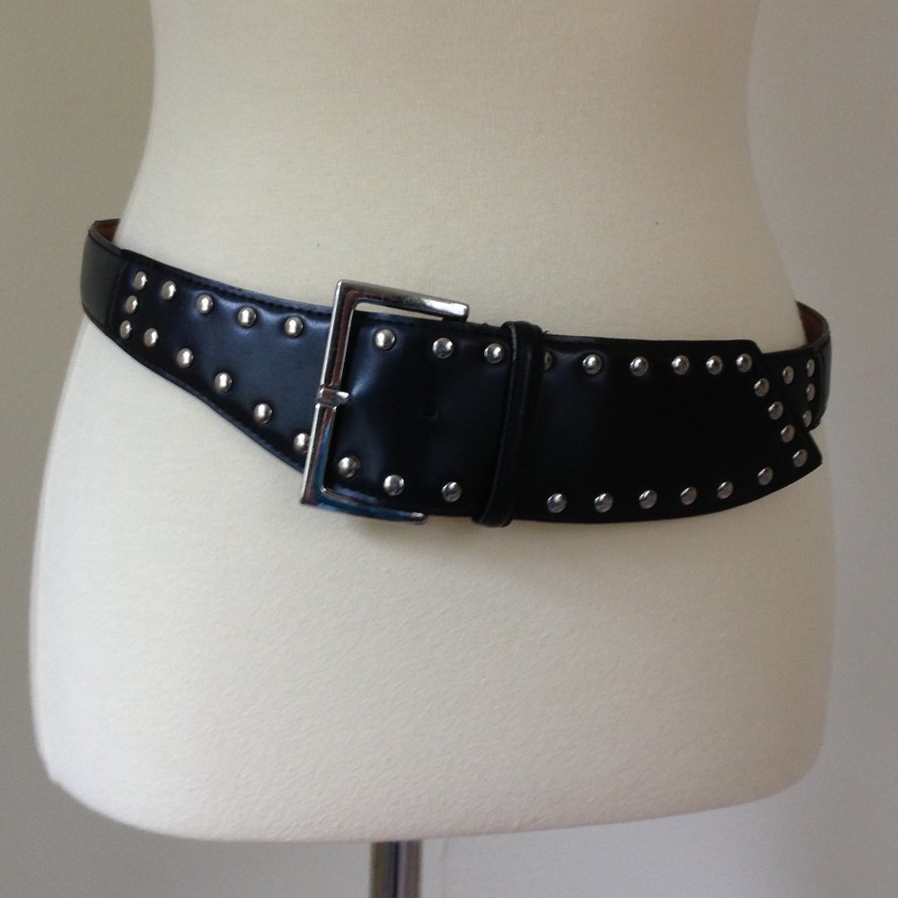 Asymmetrical Black Studded Belt size L